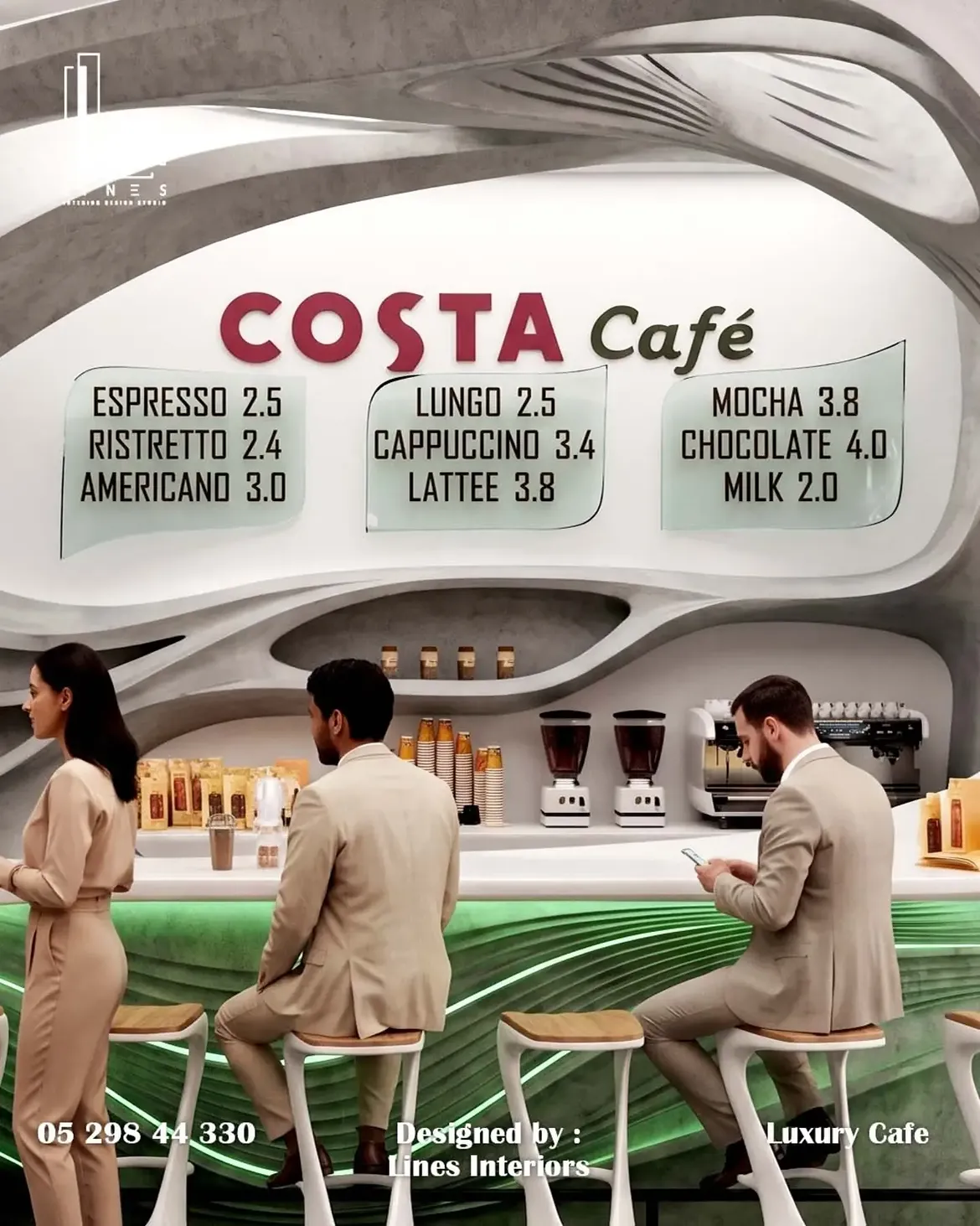 Costa Café — White Curve